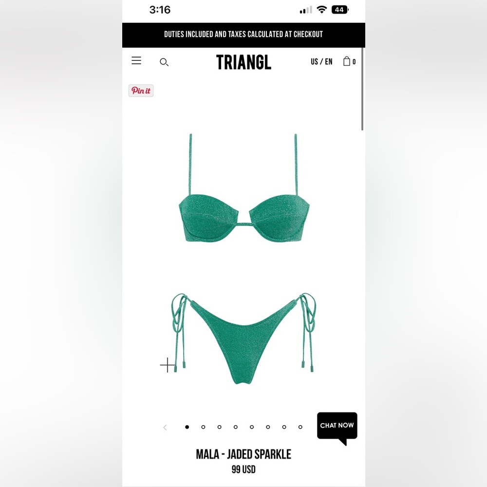 Triangl MALA Green Bikini NWT